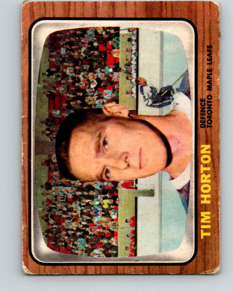 1966-67 Topps #80 Tim Horton Toronto Maple Leafs V699
