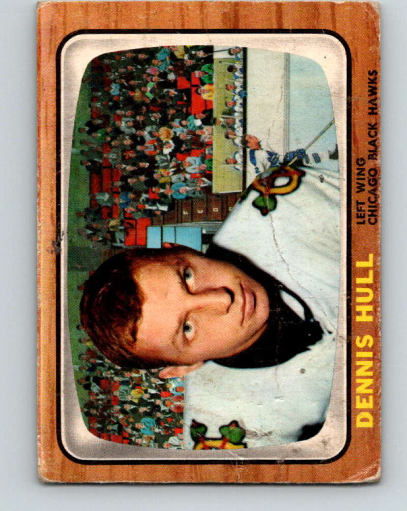 1966-67 Topps #113 Dennis Hull Chicago Blackhawks V736