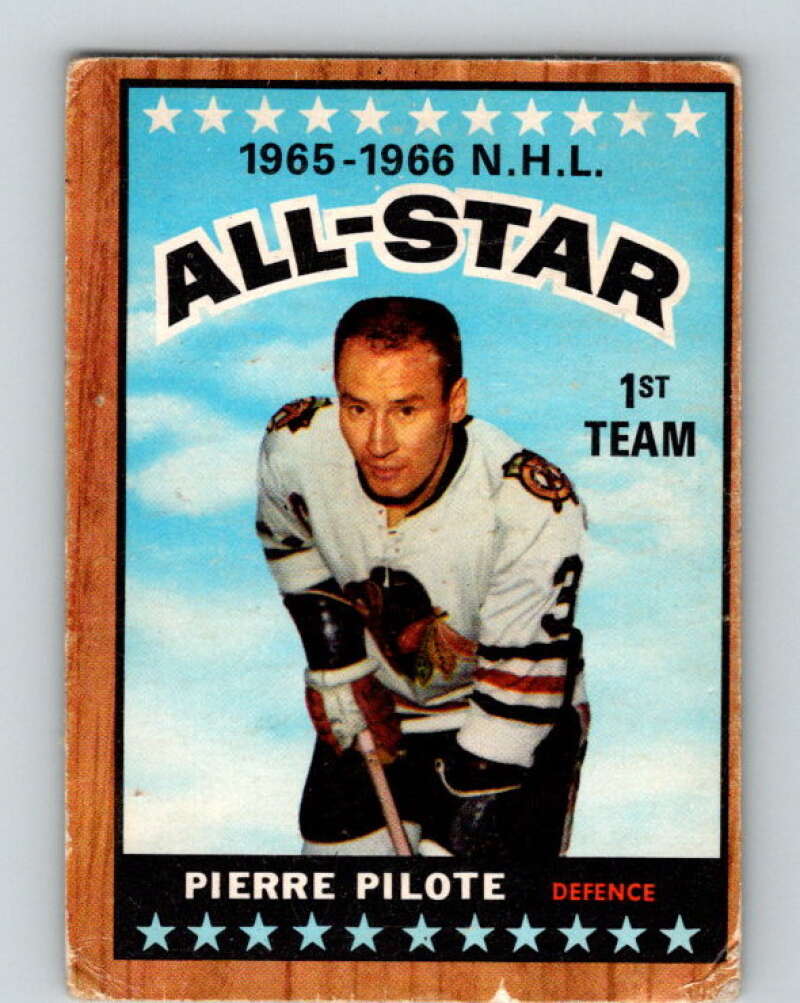 1966-67 Topps #123 Pierre Pilote AS Chicago Blackhawks V745