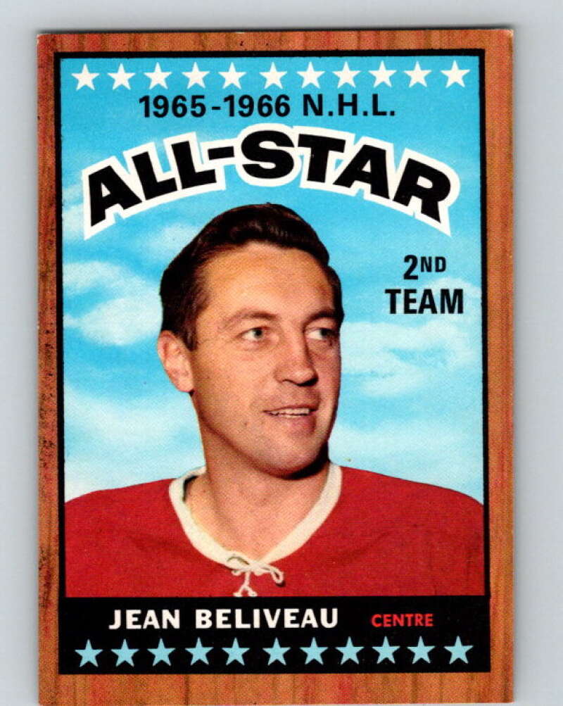 1966-67 Topps #127 Jean Beliveau AS Montreal Canadiens V748