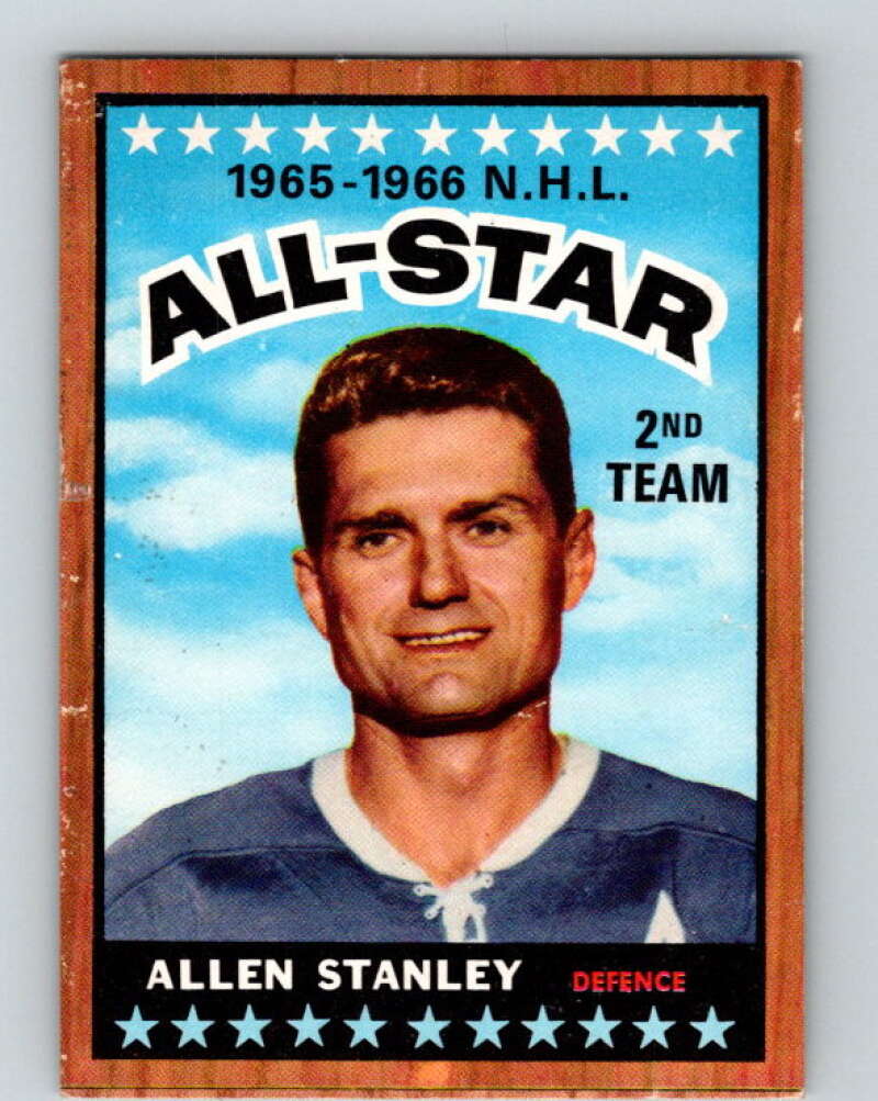 1966-67 Topps #128 Allan Stanley AS Toronto Maple Leafs V749