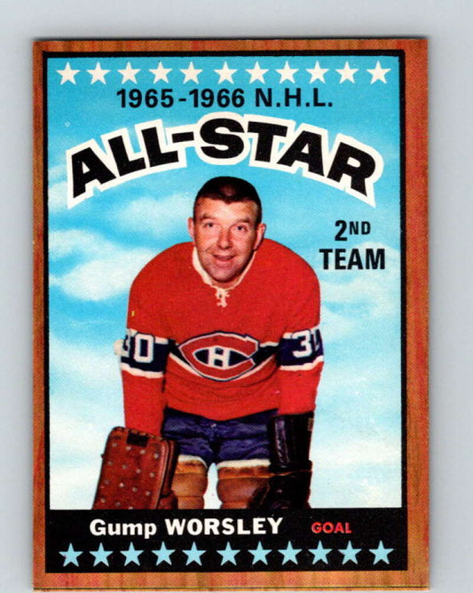 1966-67 Topps #130 Gump Worsley AS  Montreal Canadiens  V751