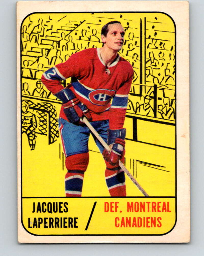 1967-68 Topps #7 Jacques Laperriere Montreal Canadiens V757