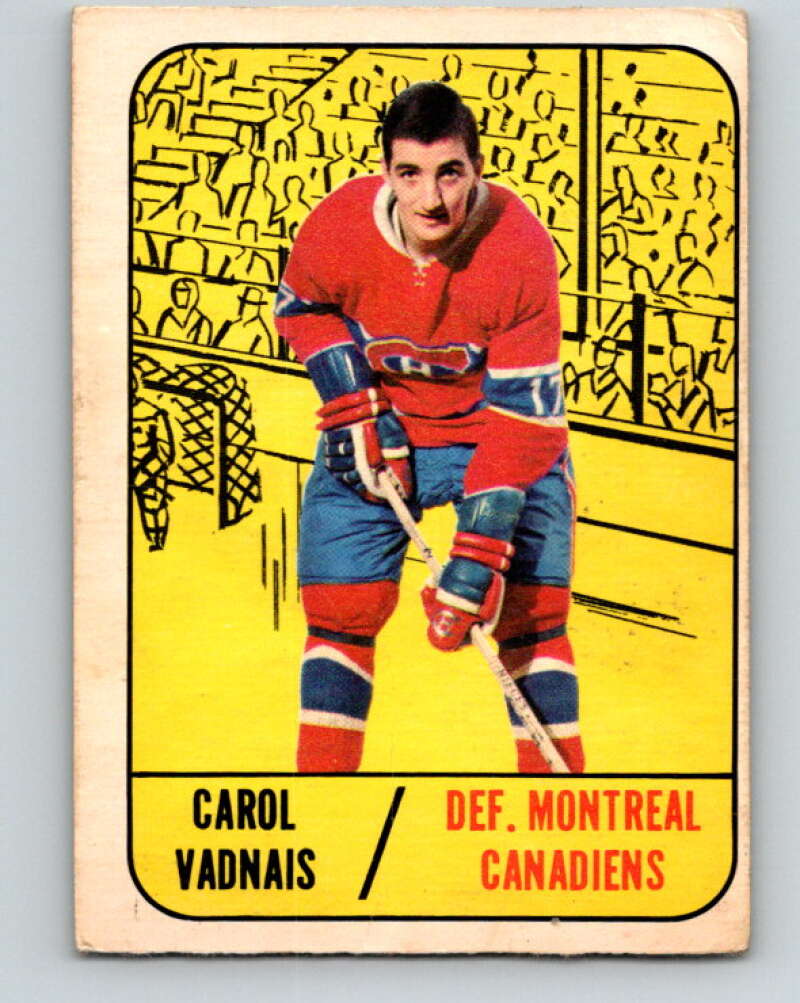 1967-68 Topps #9 Carol Vadnais RC Rookie Montreal Canadiens V759
