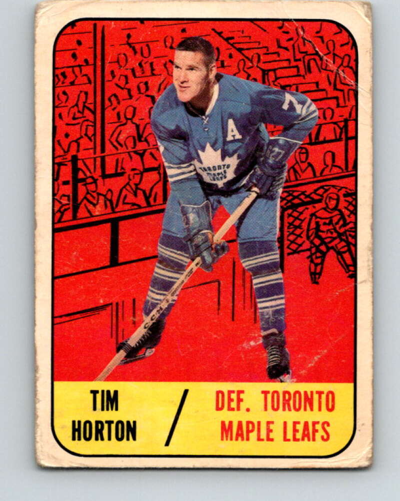 1967-68 Topps #16 Tim Horton Toronto Maple Leafs V766
