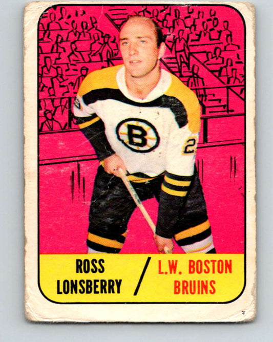 1967-68 Topps #35 Ross Lonsberry  RC Rookie Boston Bruins  V787