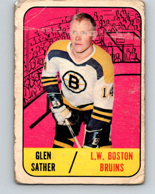 1967-68 Topps #38 Glen Sather  RC Rookie Boston Bruins  V791