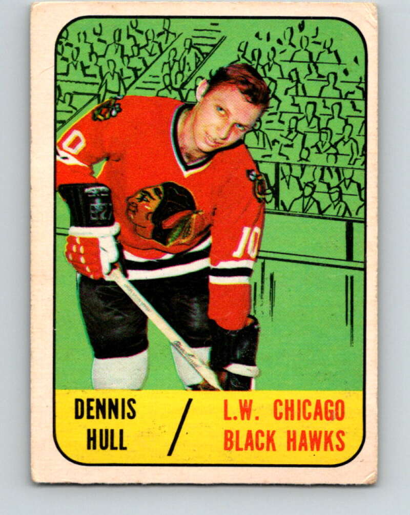 1967-68 Topps #56 Dennis Hull Chicago Blackhawks V812
