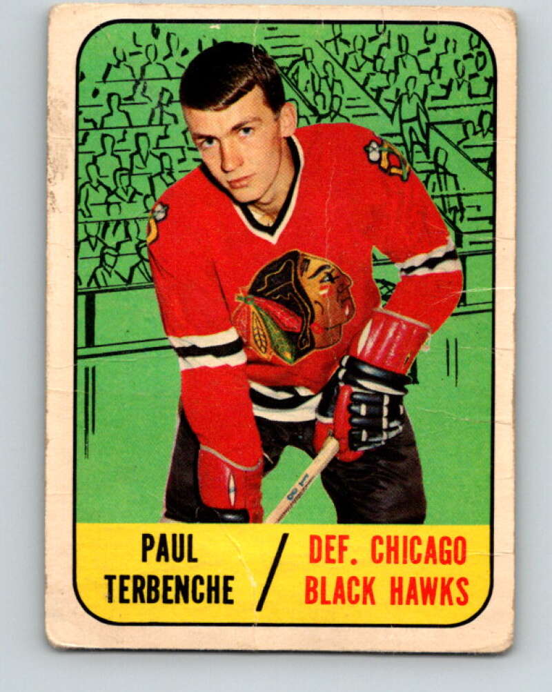1967-68 Topps #58 Paul Terbenche RC Rookie Chicago Blackhawks V814
