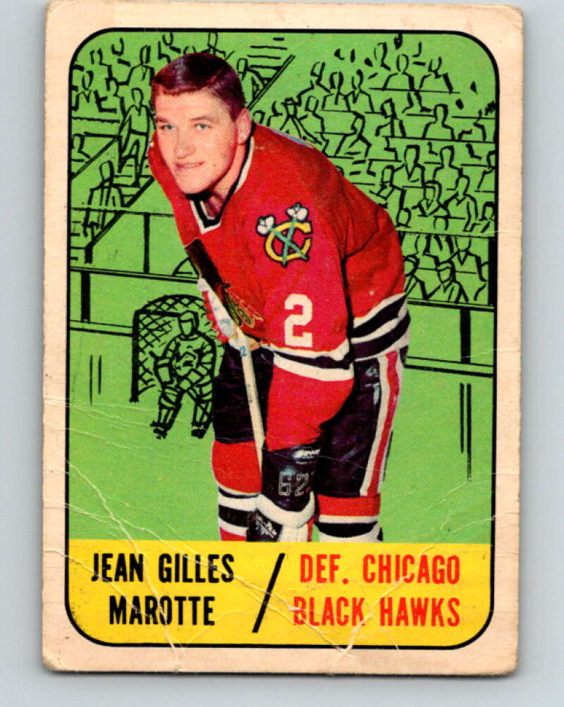 1967-68 Topps #59 Gilles Marotte Chicago Blackhawks V816