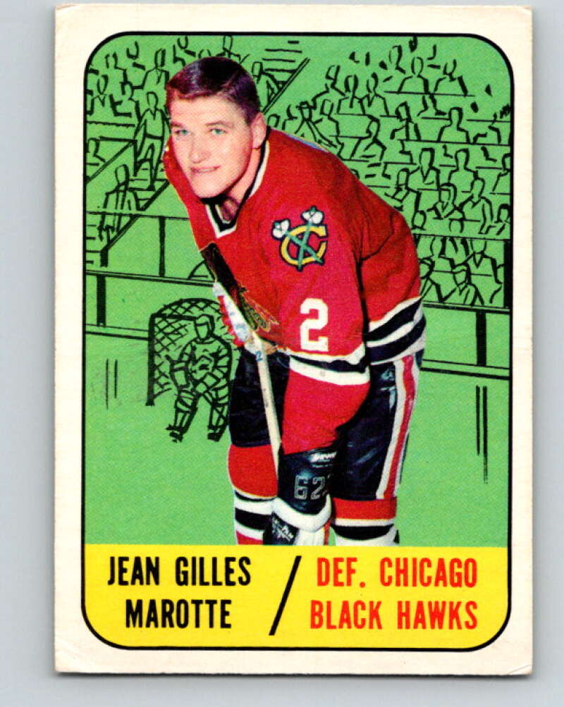 1967-68 Topps #59 Gilles Marotte Chicago Blackhawks V817