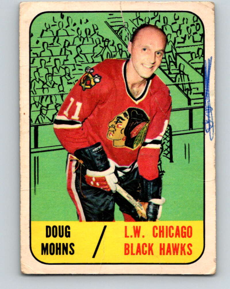 1967-68 Topps #63 Doug Mohns Chicago Blackhawks V822