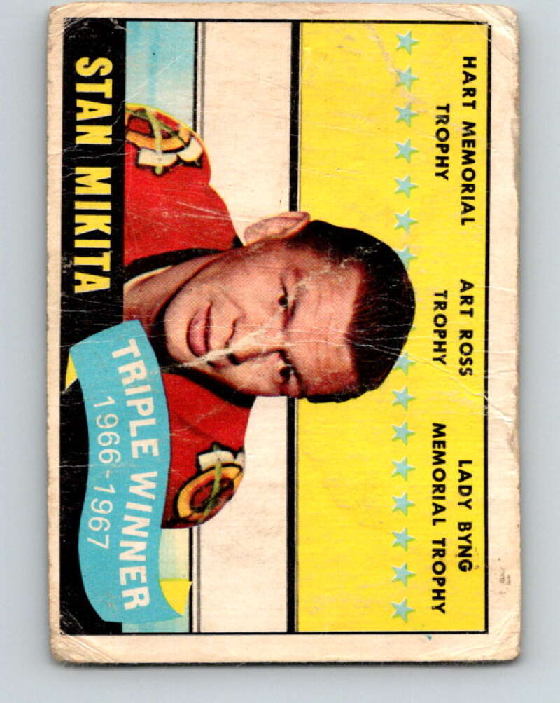 1967-68 Topps #64 Stan Mikita Trophy Winner V824