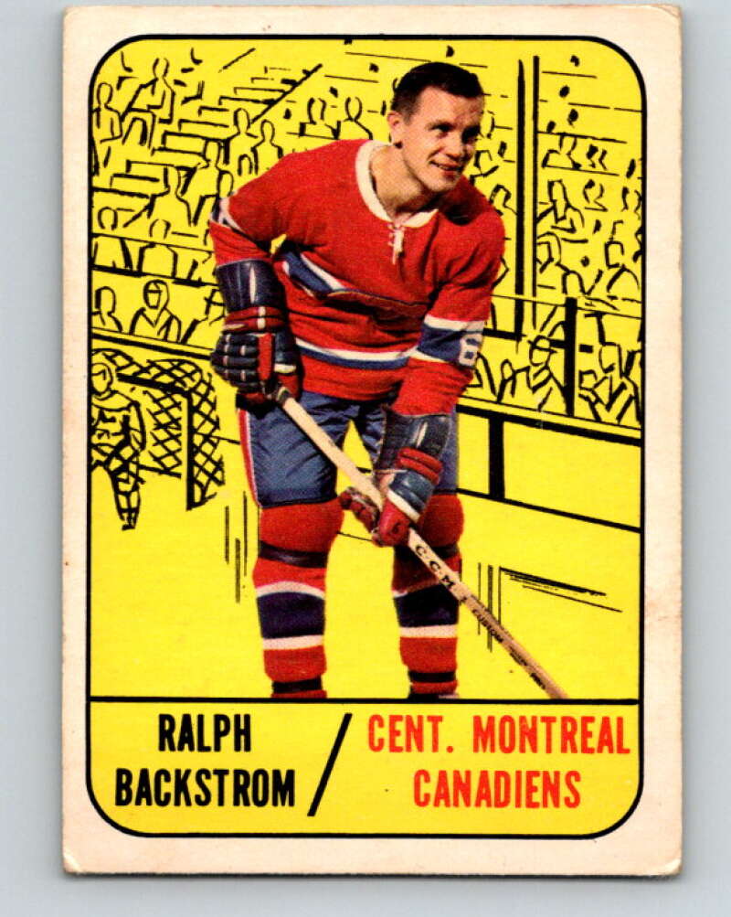 1967-68 Topps #67 Ralph Backstrom Montreal Canadiens V828