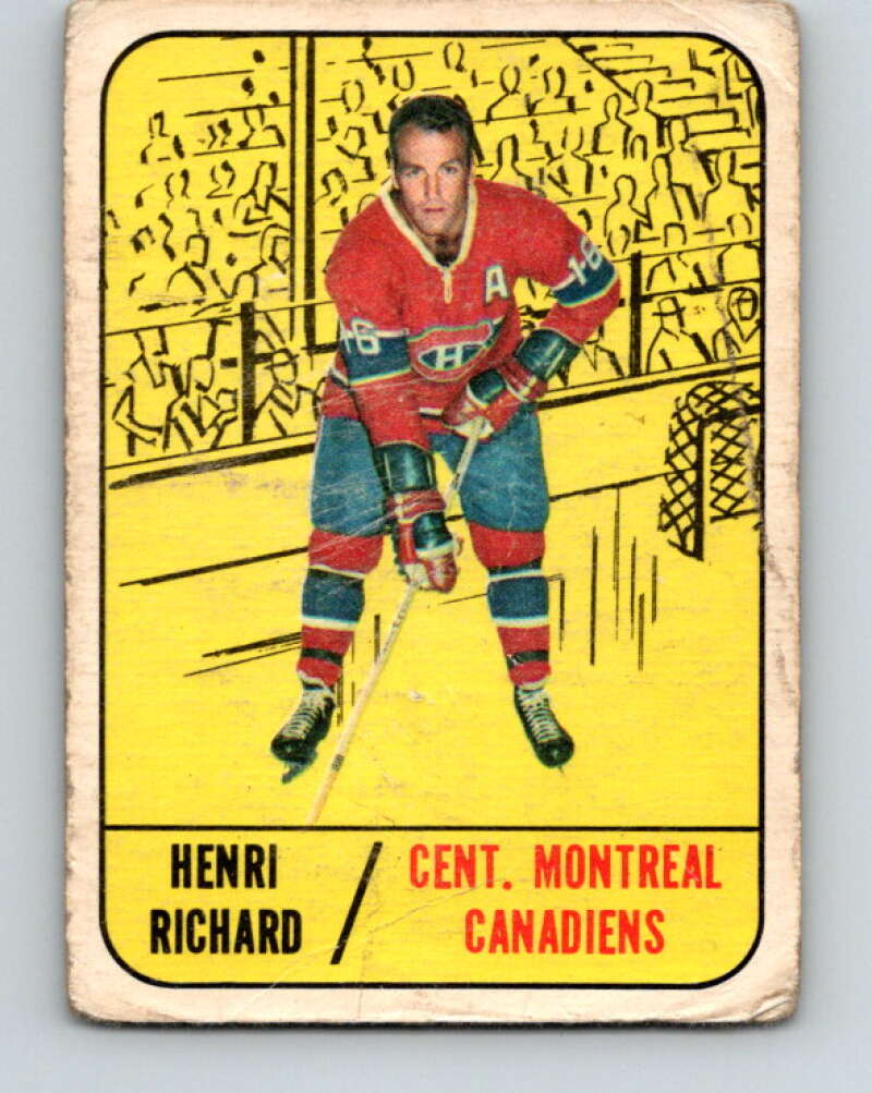 1967-68 Topps #72 Henri Richard Montreal Canadiens V833