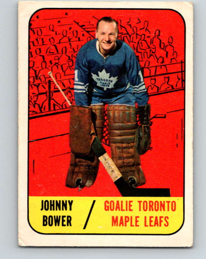 1967-68 Topps #76 Johnny Bower Toronto Maple Leafs V838