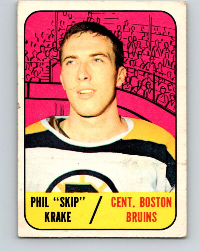 1967-68 Topps #93 Skip Krake UER RC Rookie Boston Bruins V860