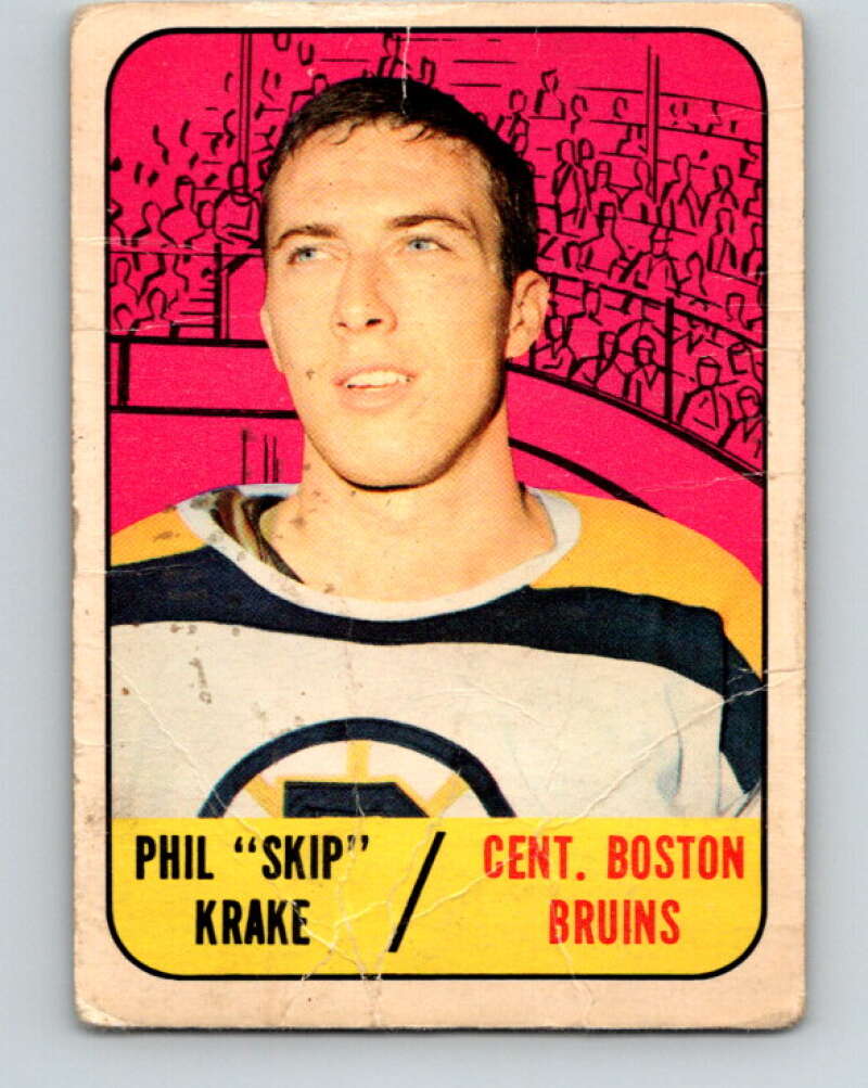 1967-68 Topps #93 Skip Krake UER RC Rookie Boston Bruins V861