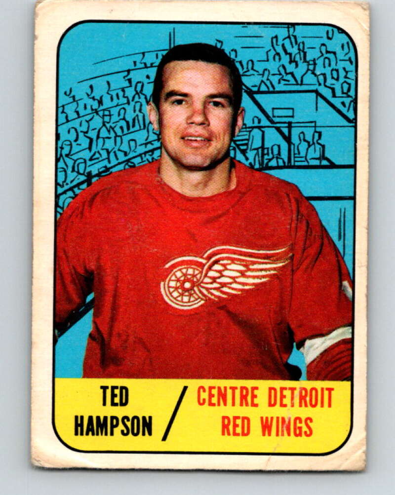 1967-68 Topps #108 Ted Hampson Detroit Red Wings V878