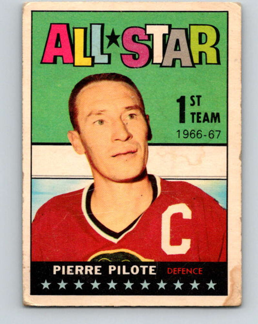 1967-68 Topps #122 Pierre Pilote AS  Chicago Blackhawks  V896