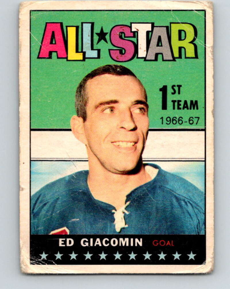 1967-68 Topps #123 Ed Giacomin AS New York Rangers V897