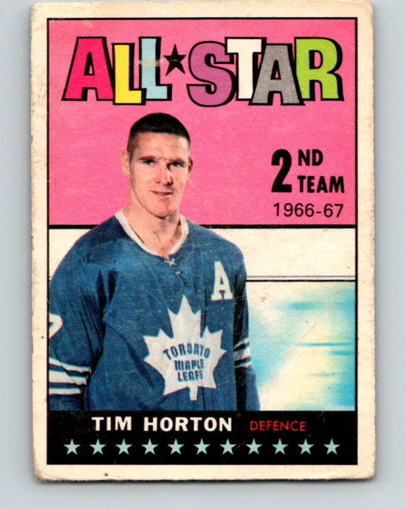 1967-68 Topps #127 Tim Horton AS Toronto Maple Leafs V900