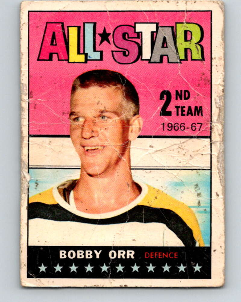 1967-68 Topps #128 Bobby Orr AS Boston Bruins V901