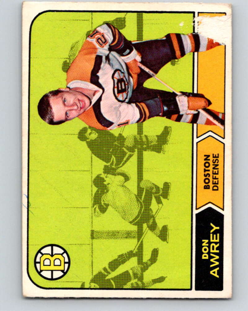 1968-69 O-Pee-Chee #3 Don Awrey UER Boston Bruins V906