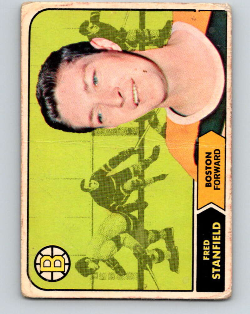 1968-69 O-Pee-Chee #10 Fred Stanfield Boston Bruins V914