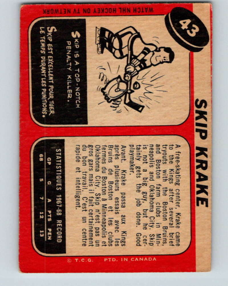 1968-69 O-Pee-Chee #42 Lowell MacDonald RC Rookie Los Angeles Kings V952