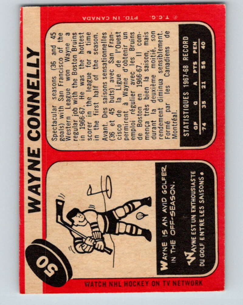 1968-69 O-Pee-Chee #50 Wayne Connelly Minnesota North Stars V965