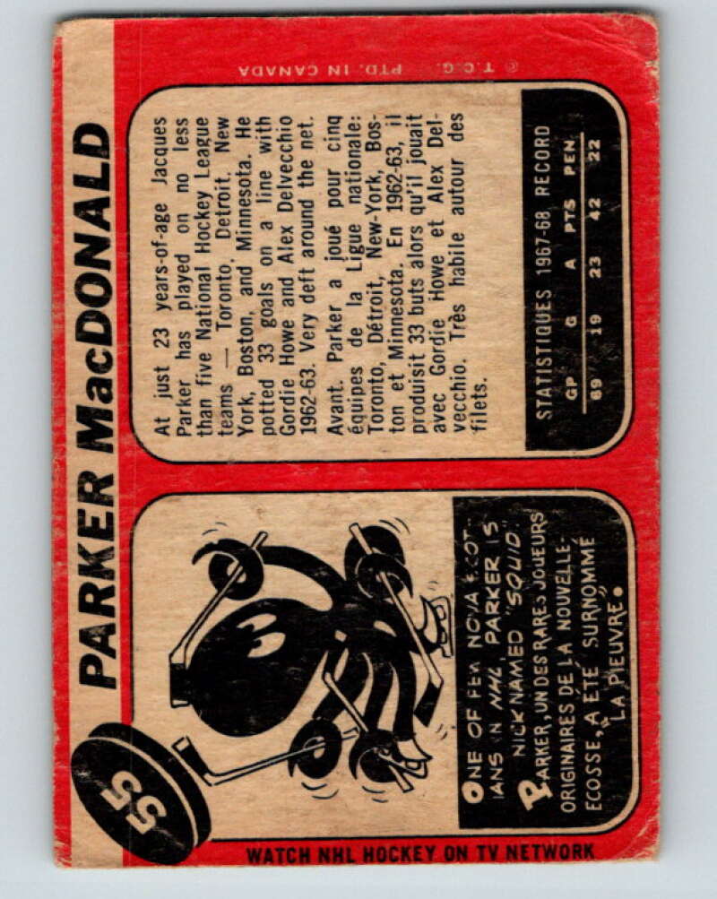 1968-69 O-Pee-Chee #55 Parker MacDonald Minnesota North Stars V972