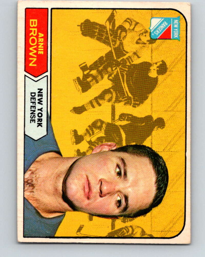 1968-69 O-Pee-Chee #68 Arnie Brown New York Rangers V989