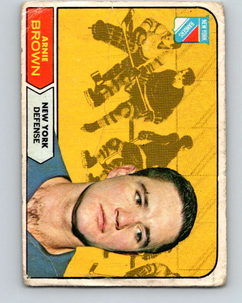 1968-69 O-Pee-Chee #68 Arnie Brown New York Rangers V990