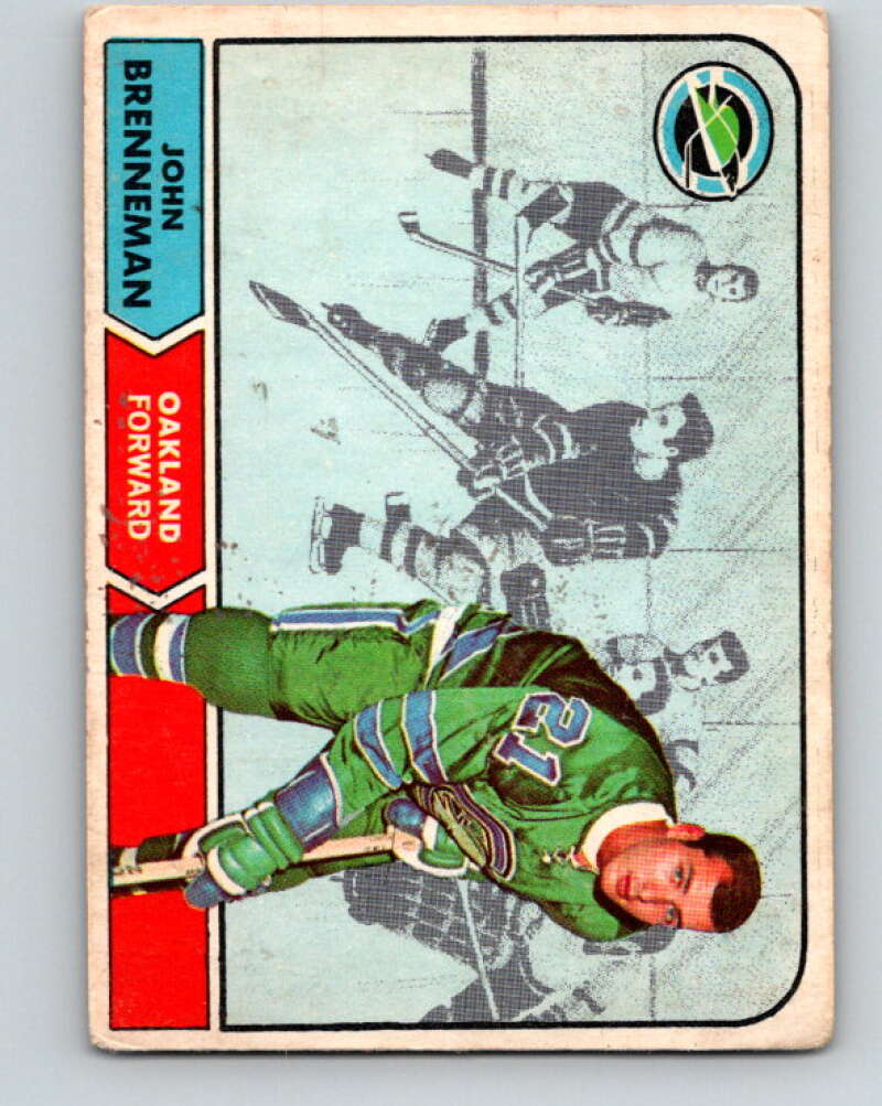 1968-69 O-Pee-Chee #83 John Brenneman UER RC Rookie Oakland Seals V1011