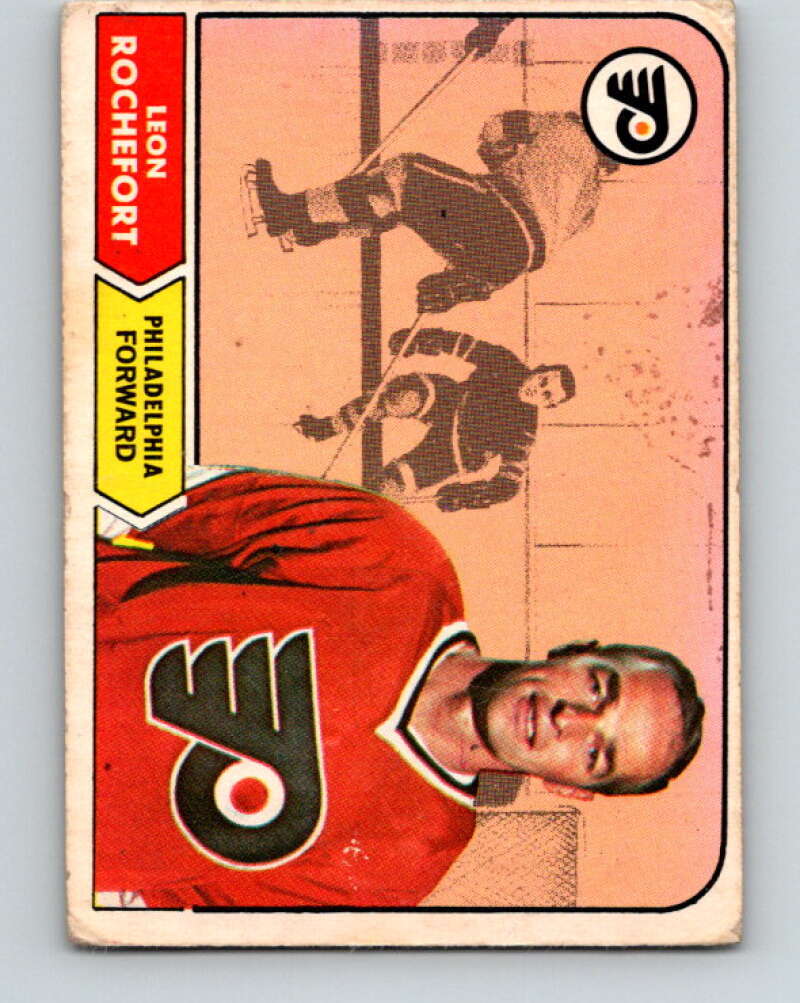 1968-69 O-Pee-Chee #95 Leon Rochefort RC Rookie Philadelphia Flyers V1027