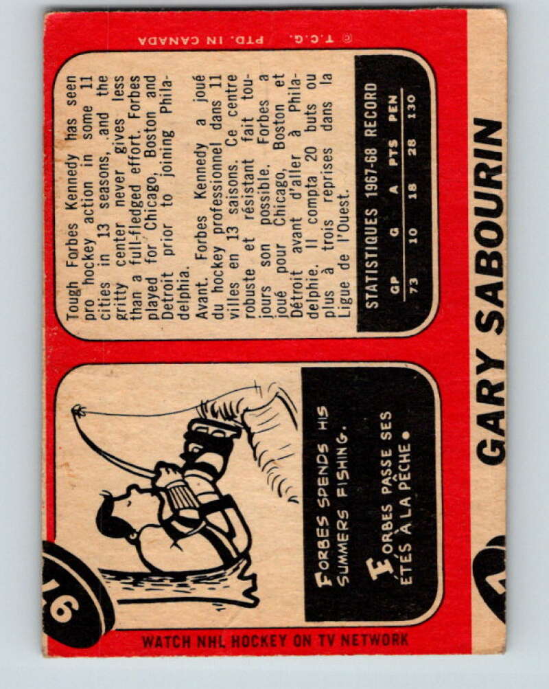 1968-69 O-Pee-Chee #97 Forbes Kennedy Philadelphia Flyers V1029