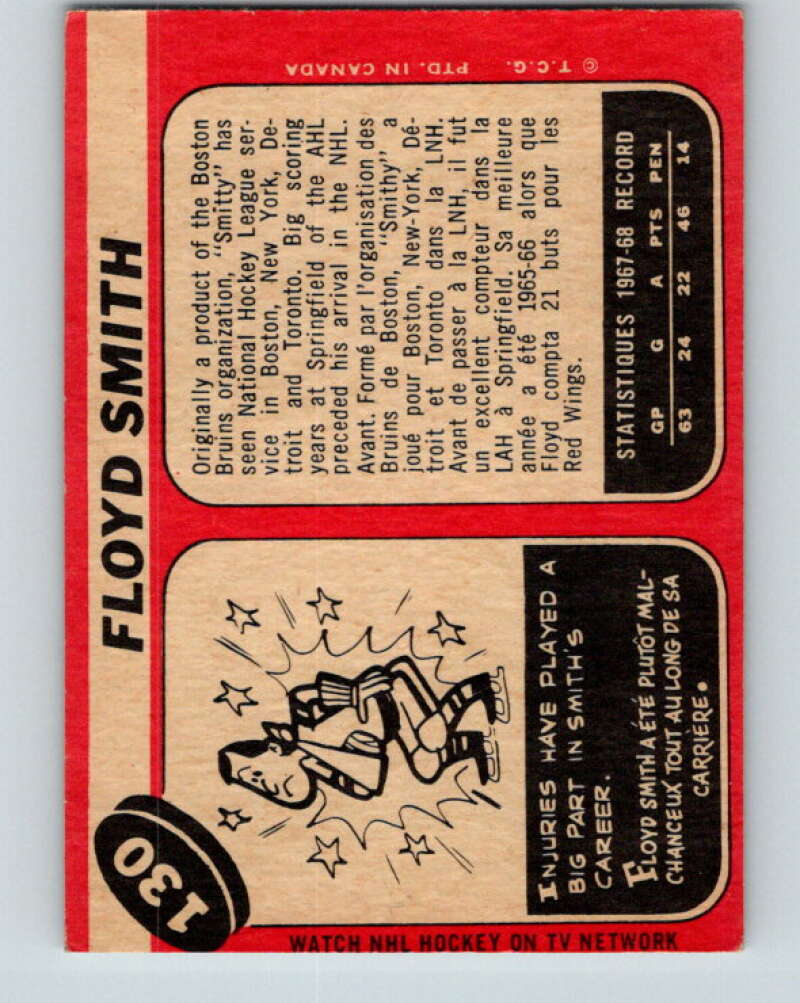 1968-69 O-Pee-Chee #130 Floyd Smith Toronto Maple Leafs V1072