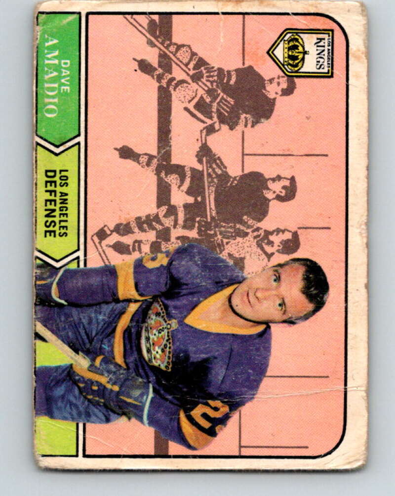 1968-69 O-Pee-Chee #157 Dave Amadio RC Rookie Los Angeles Kings V1116