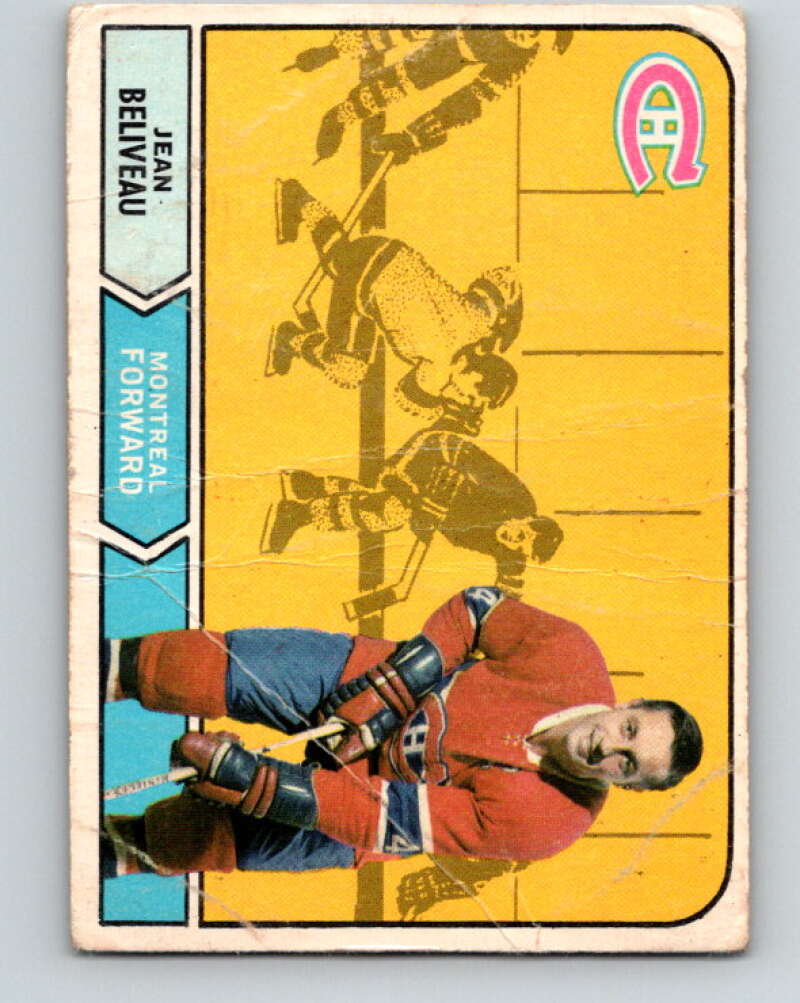 1968-69 O-Pee-Chee #166 Jean Beliveau Montreal Canadiens V1128
