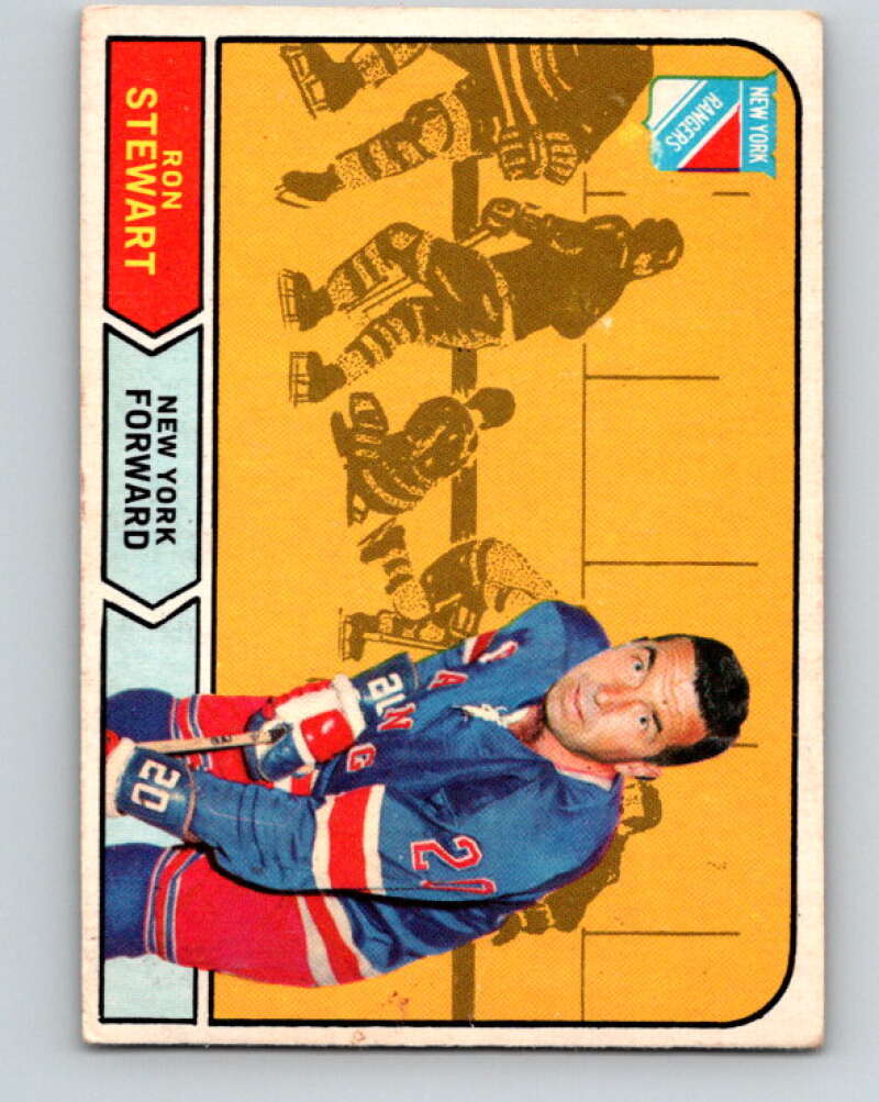 1968-69 O-Pee-Chee #168 Ron Stewart UER New York Rangers V1130