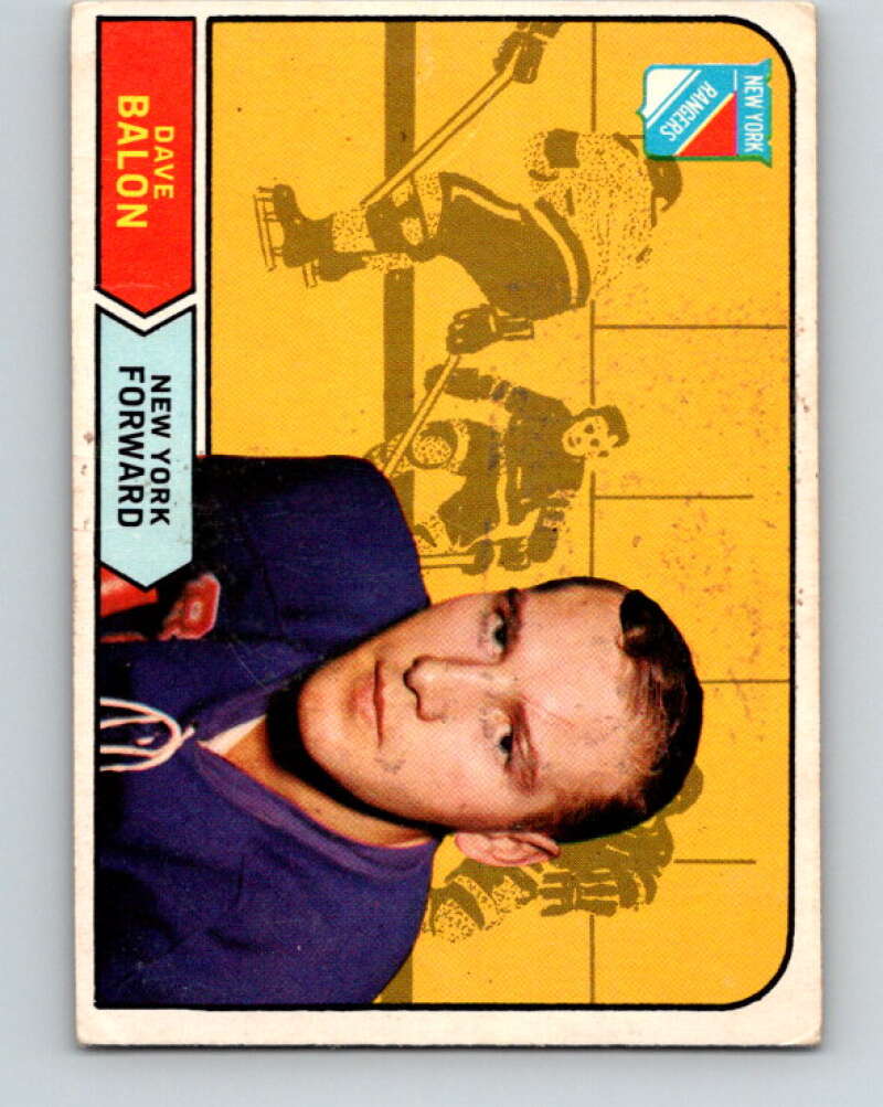 1968-69 O-Pee-Chee #169 Dave Balon New York Rangers V1131