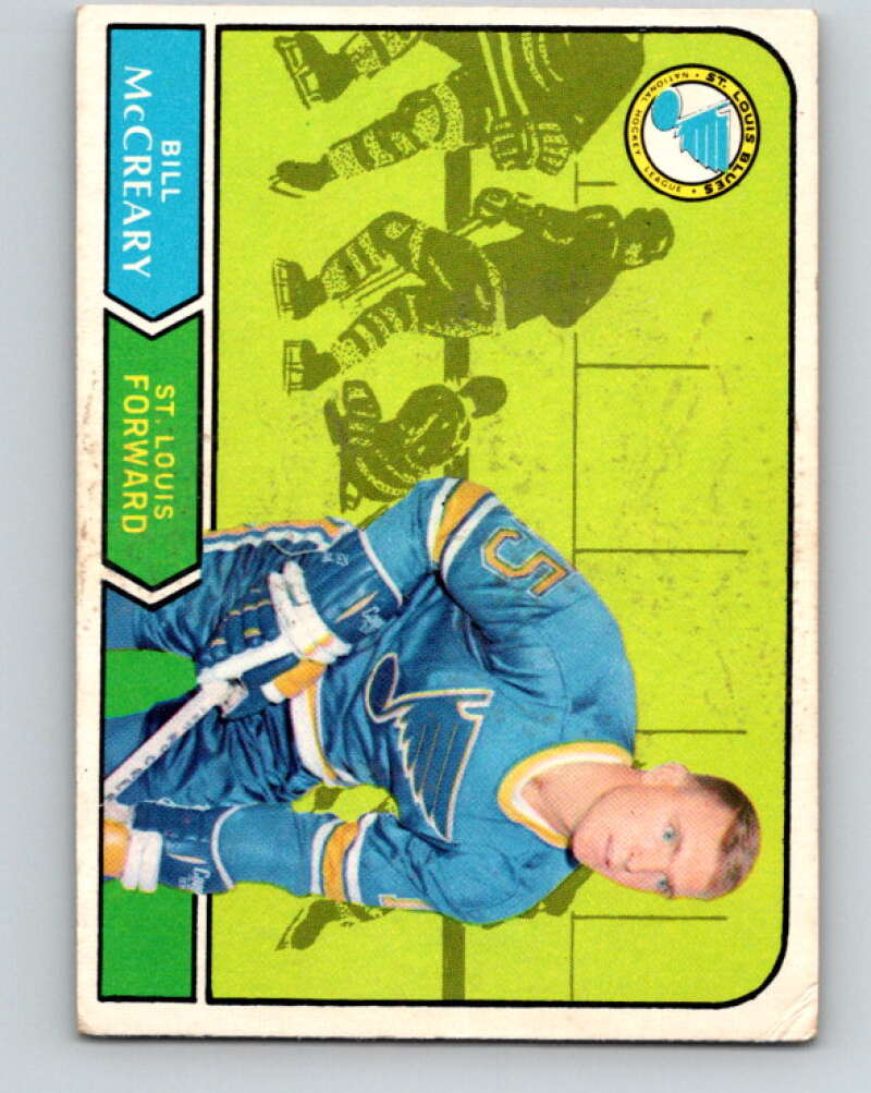 1968-69 O-Pee-Chee #182 Bill McCreary RC Rookie St. Louis Blues V1147