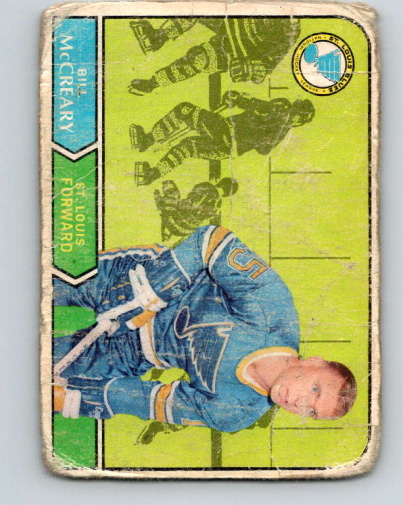 1968-69 O-Pee-Chee #182 Bill McCreary RC Rookie St. Louis Blues V1148