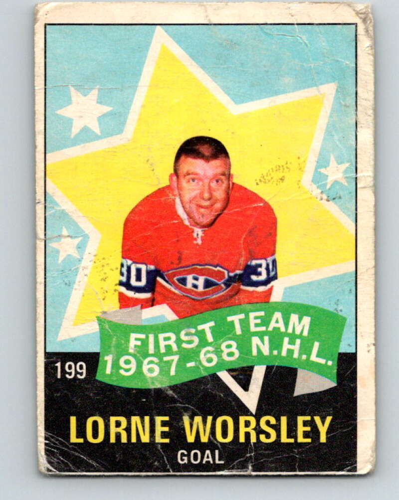 1968-69 O-Pee-Chee #199 Gump Worsley AS Montreal Canadiens V1170