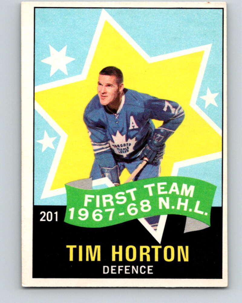 1968-69 O-Pee-Chee #201 Tim Horton AS Toronto Maple Leafs V1171
