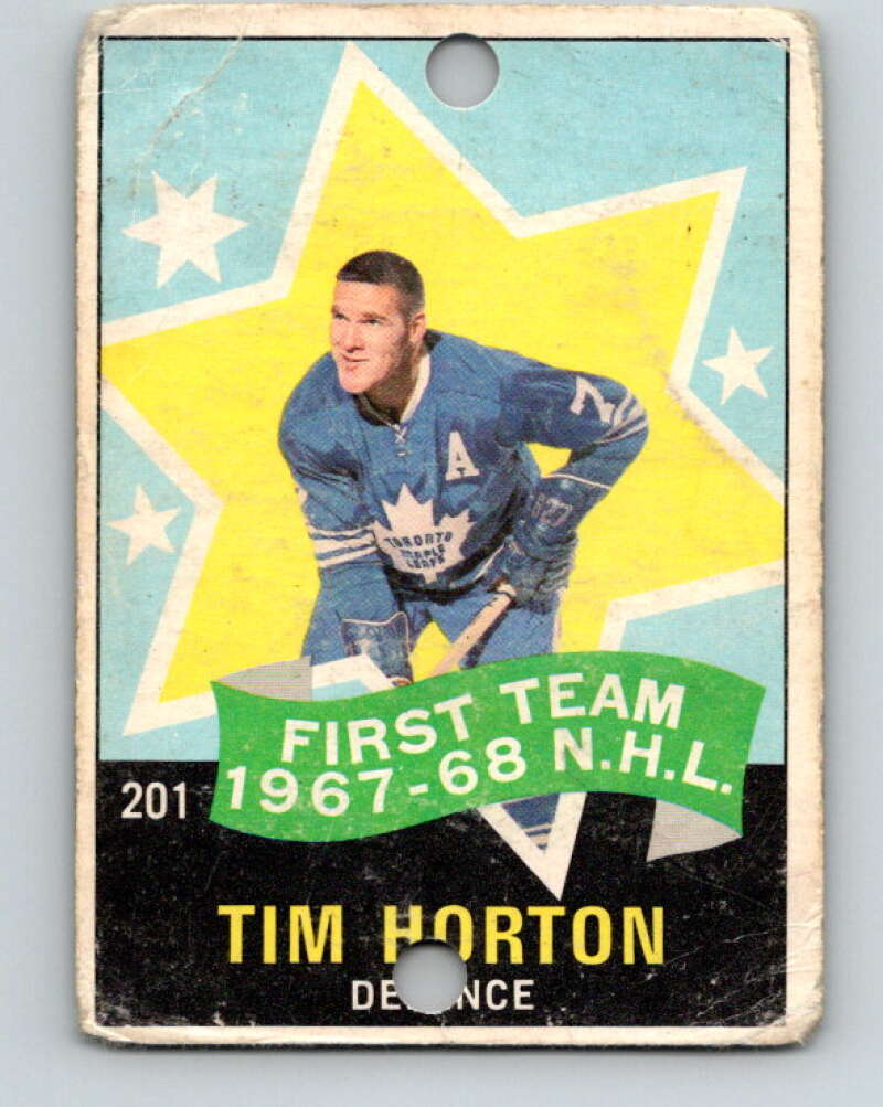 1968-69 O-Pee-Chee #201 Tim Horton AS Toronto Maple Leafs V1172