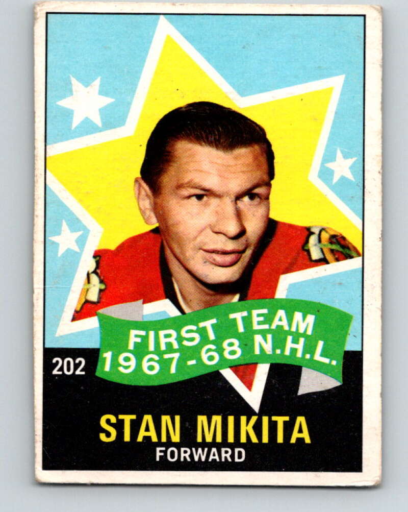 1968-69 O-Pee-Chee #202 Stan Mikita AS Chicago Blackhawks V1173