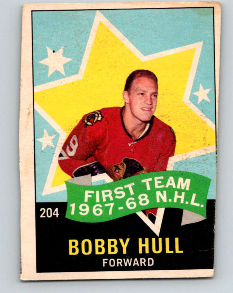 1968-69 O-Pee-Chee #204 Bobby Hull AS Chicago Blackhawks V1174