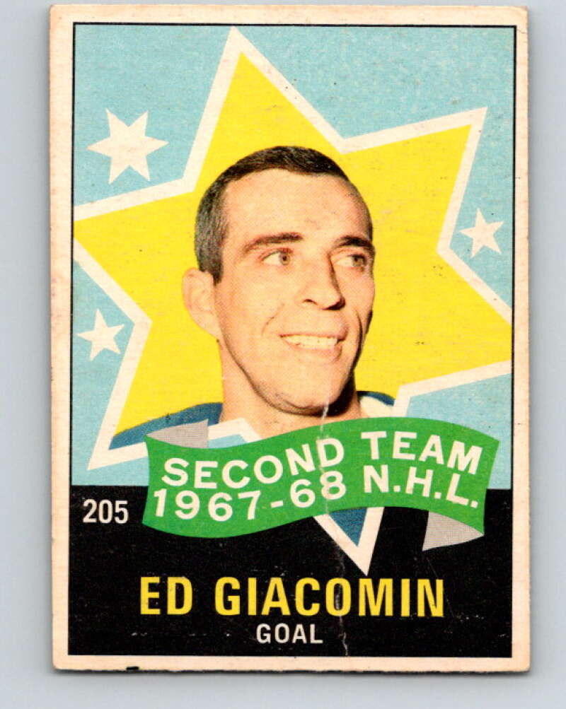 1968-69 O-Pee-Chee #205 Ed Giacomin AS New York Rangers V1175